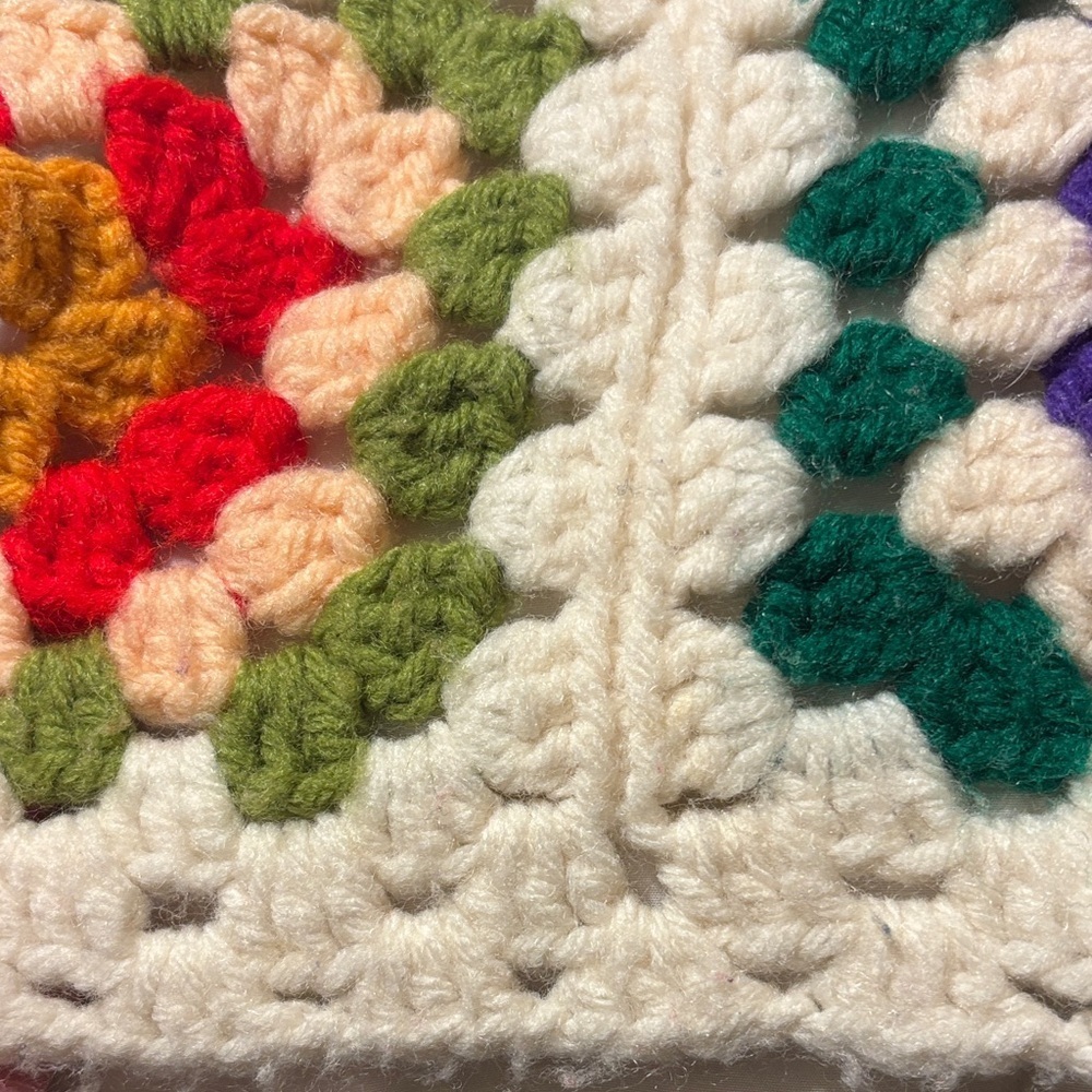 Vintage Crochet Granny Square Blanket - Picture 7 of 7